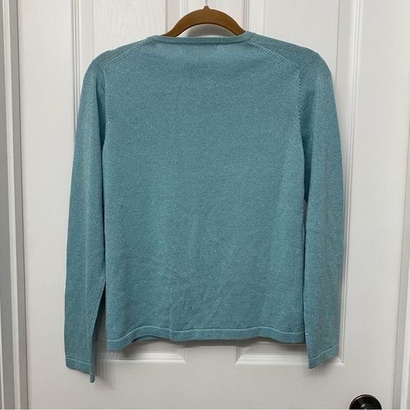 Jetal Button Up Silk Blend Cardigan Metallic Size Small Womens - Picture 6 of 8